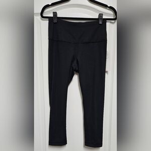 Yogalicious High- Rose Black Activewear Capri Leggings.